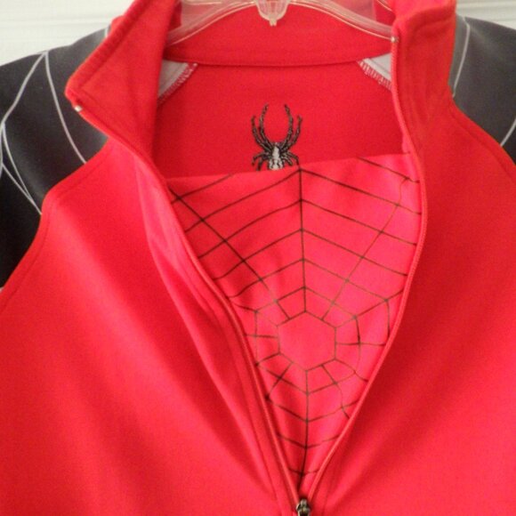 Spyder Long Sleeve Pullover Mens Red Spider Webstrong 1/4 Zip Mock Neck Shirt Md - Picture 4 of 9